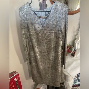 Vince Camuto Grey + Gold Dress Size 6